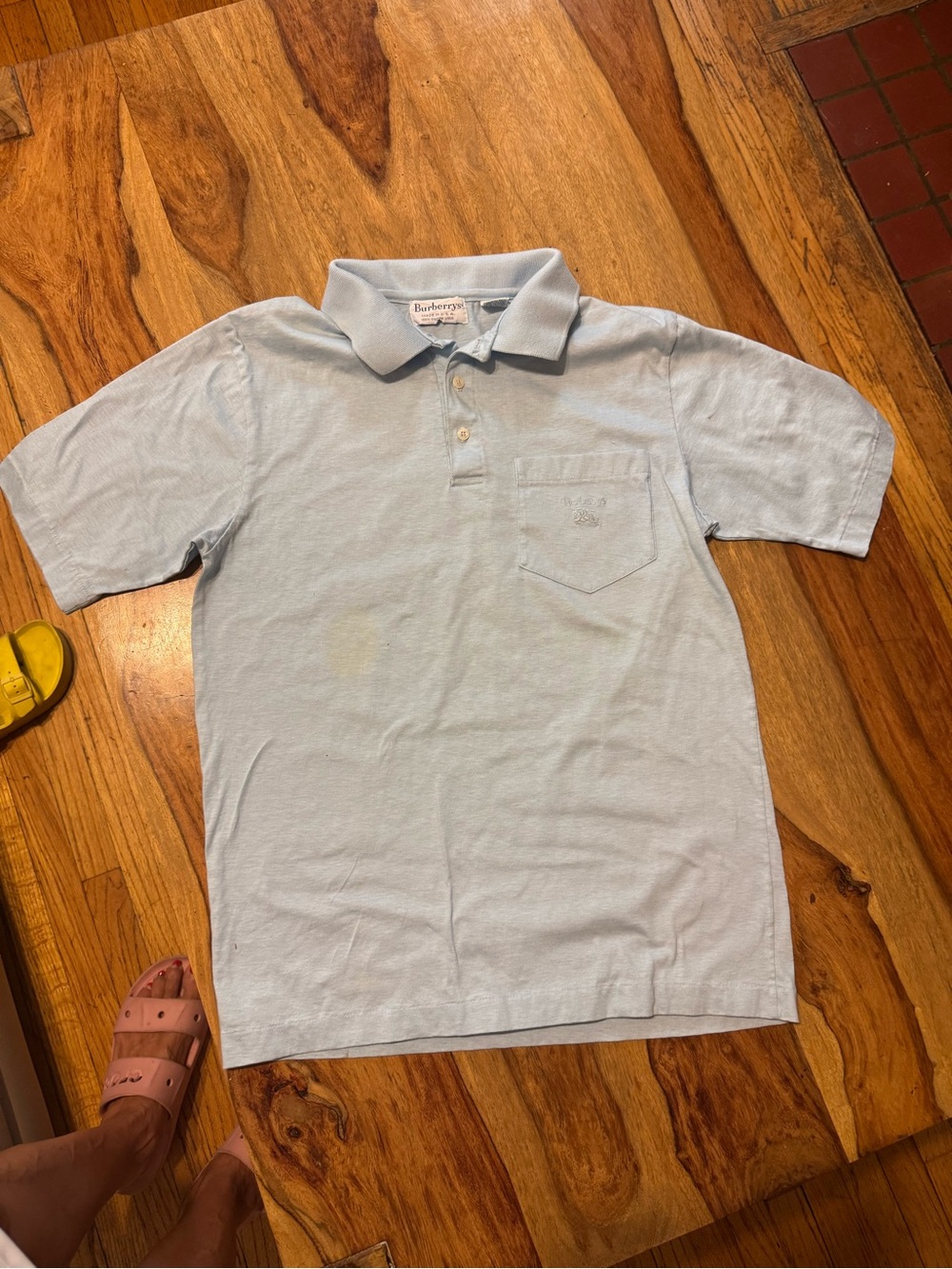 Burberry cotton Light Blue Polo Shirt size S men authentic - Picture 2 of 10